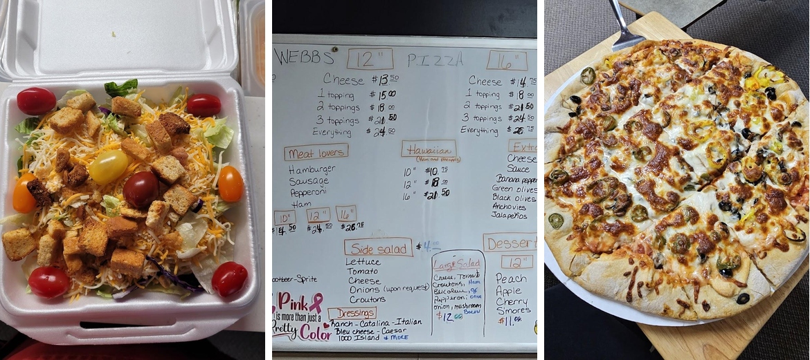 Webb's Pizza Menu