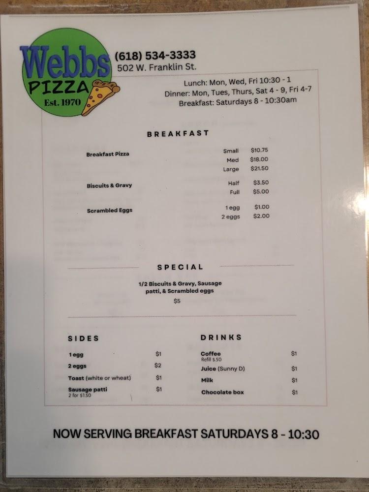Webb's Pizza Menu image 4